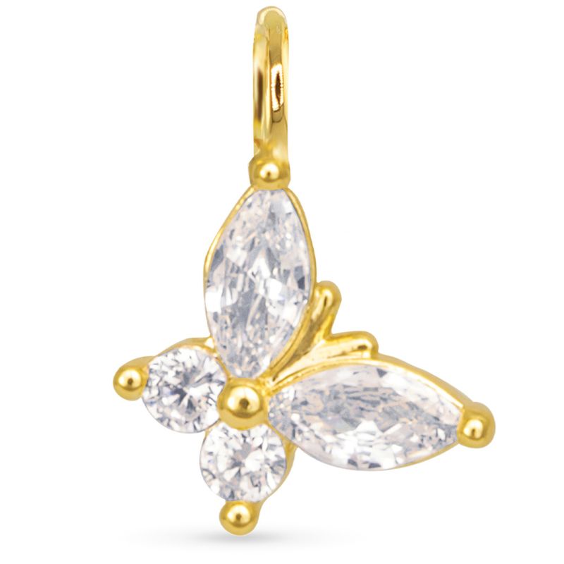 Butterfly CZ Charm Gold